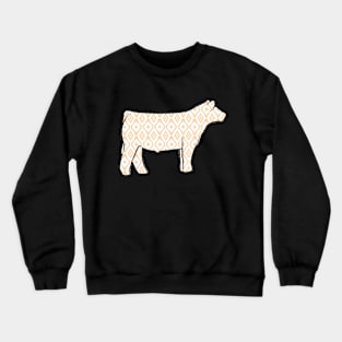 Rustic Yellow Aztec Show Steer Silhouette  - NOT FOR RESALE WITHOUT PERMISSION Crewneck Sweatshirt